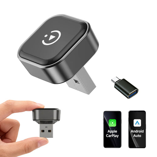 DriveCast adapter with USB-C tip, works with Apple CarPlay and Android Auto